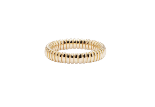 Ridged Ring - White Gold Plated